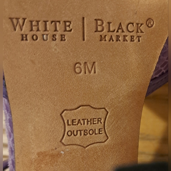 Y2K White House Black Market Purple Snake Leather Peep Toe Heel Pump Shoe SZ 6M - Picture 8 of 9